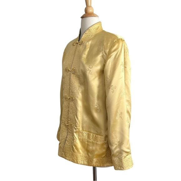 SILK SQUIRREL Vintage 70s 80s Cheongsam Inspired Satin Silk Jacket Reversible L - Picture 8 of 16